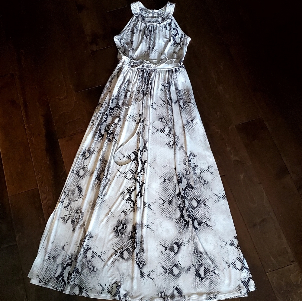 Calvin Klein (Snakeskin) Halter Dress